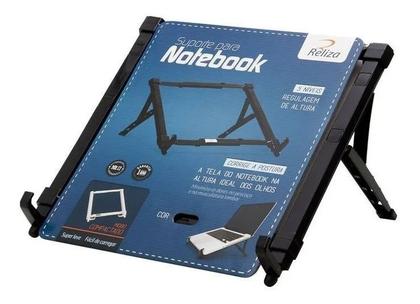 Imagem de Suporte Para Notebook Regulável Ergonômico Preto Home Office