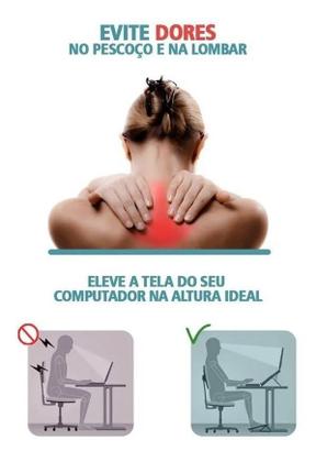Imagem de Suporte Para Notebook Regulável Ergonômico Preto Home Office