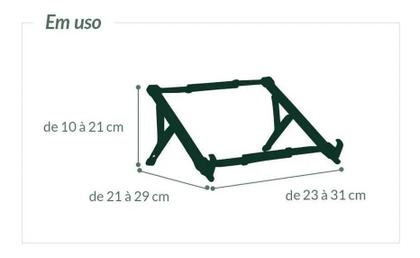 Imagem de Suporte Para Notebook Regulável Ergonômico Preto Home Office