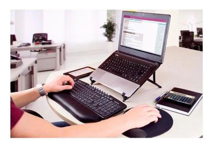 Imagem de Suporte Para Notebook Regulável Ergonômico Preto Home Office