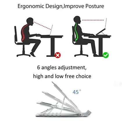 Imagem de Suporte Para Notebooks E Tablet Dobrável Portátil Ajustável Base Antiderrapante