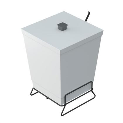 Imagem de Suporte para papel higienico com lixeira branca linha black