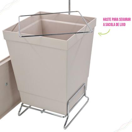 Imagem de Suporte para Papel Higiênico com Lixeira com Tampa de 6,5 Litros