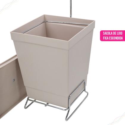 Imagem de Suporte para Papel Higiênico com Lixeira com Tampa de 6,5 Litros