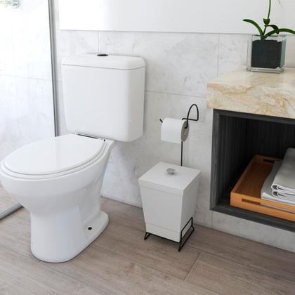 Imagem de Suporte para Papel Higiênico com Lixeira com Tampa de 6,5 Litros