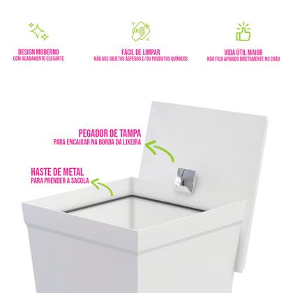 Imagem de Suporte para Papel Higiênico com Lixeira com Tampa de 6,5 Litros
