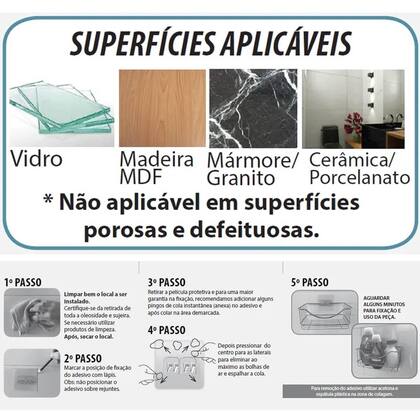 Imagem de Suporte para Papel Higiênico Duplo Preto em Aço com Fixação Adesiva Parede Utimil