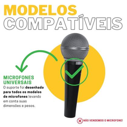 Imagem de Suporte Para Pedestal Compatível com Até 6 Microfones Universais Música Igreja Estúdio