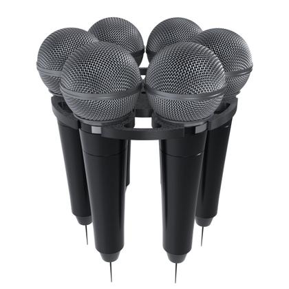 Imagem de Suporte Para Pedestal Compatível com Até 6 Microfones Universais Música Igreja Estúdio