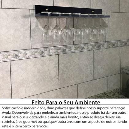 Imagem de Suporte Para Pendurar Taças De Parede Suspenso Em Madeira Mdf