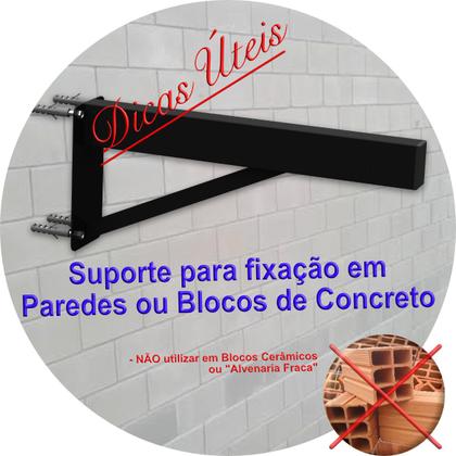 Imagem de Suporte para Pia Cozinha 1 Und Granito Parafusar Grapa Bancada Mármore 60 cm Robusto Preto