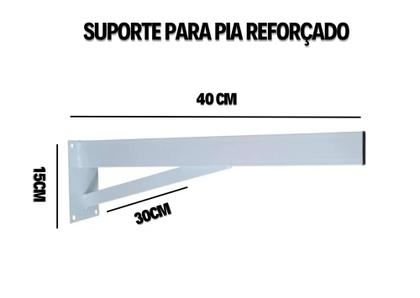 Imagem de Suporte para Pia parafusar Grapa Mão francesa de 40 cm super reforçado