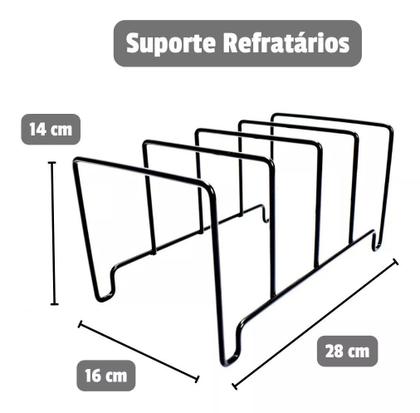 Imagem de Suporte Para Refratários Assadeiras Frigideiras Organizador Preto 