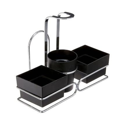 Imagem de Suporte para Sachê de Açúcar Chás Espaço do Café Preto e Metal Cromado Future