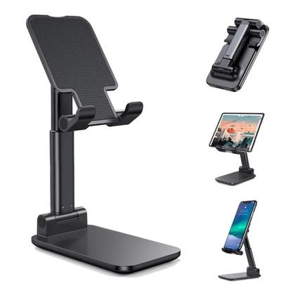 Imagem de Suporte Para Tablet Telefone Ajustável Dobrável Suporte De Mesa Preto MS214