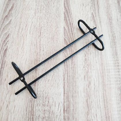 Imagem de Suporte para Taças Suspenso 25cm Reto Porta Taças de Teto Preto Fosco