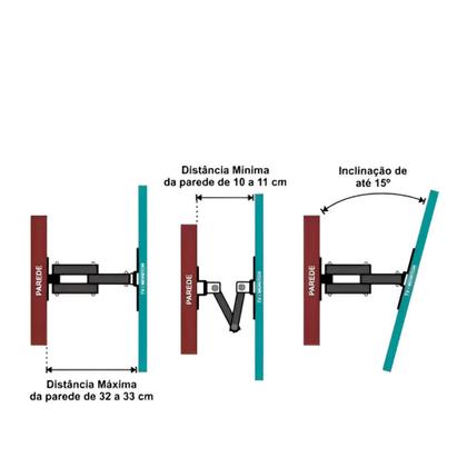 Imagem de Suporte para Televisao Fixo Parede de 10 a 56 Polegadas