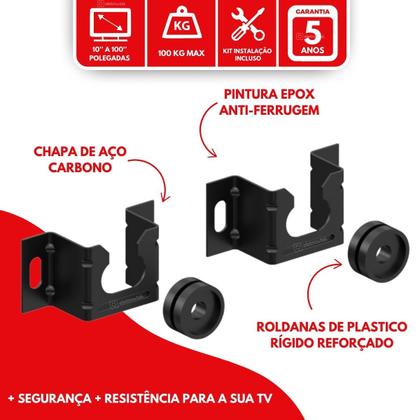 Imagem de Suporte para Televisão Universal Fixo LED LCD Plasma 10 24 32 43 50 55 até 100 Polegadas para Parede ou Painel Brasfor