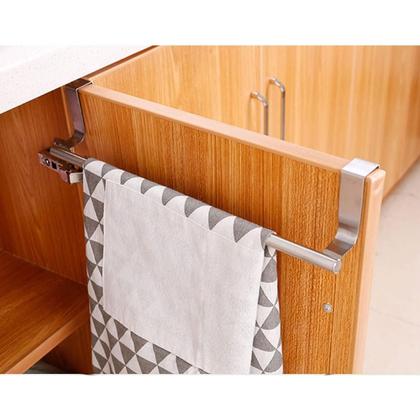 Imagem de Suporte para toalha de aço inoxidável para porta de armário  toalheiro