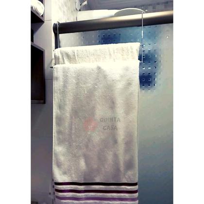 Imagem de Suporte Para Toalha Duplo Porta Toalha Banheiro Box Sem Furo