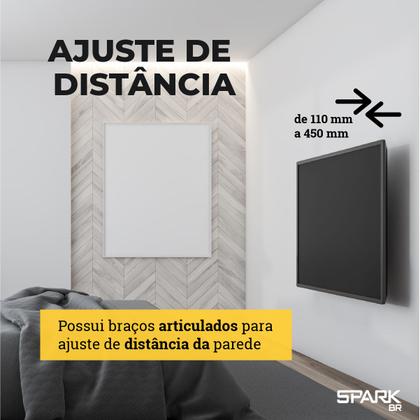 Imagem de Suporte Para TV 37 a 86 Polegadas Lcd Led Universal com Inclinação Samsung Sony LG Philco Quarto Sala Padrão VESA Preto SparkBr