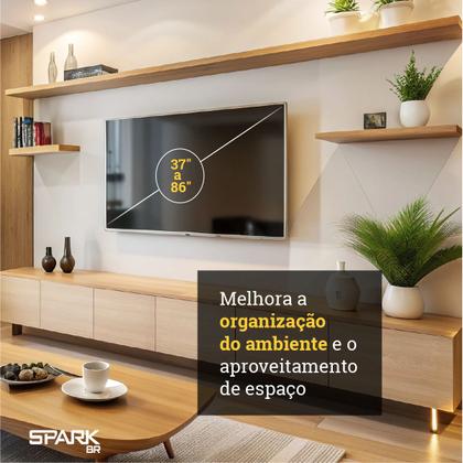 Imagem de Suporte Para TV 37 a 86 Polegadas Lcd Led Universal com Inclinação Samsung Sony LG Philco Quarto Sala Padrão VESA Preto SparkBr