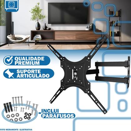 Imagem de Suporte Para TV Articulado Parede 14 a 55" Polegadas Compativel Tv Led Plasma