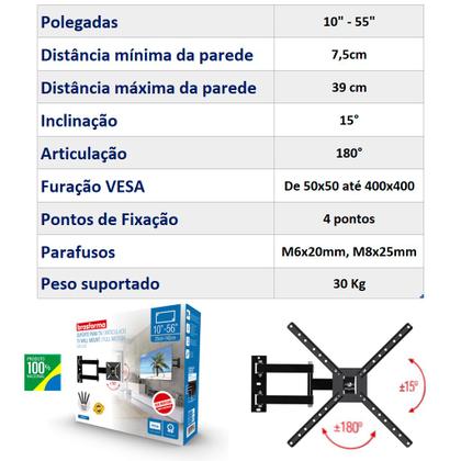 Imagem de Suporte para TV até 60 polegadas tri articulado 4 movimentos
