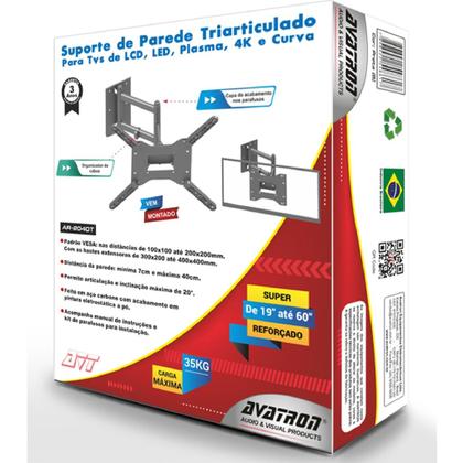 Imagem de Suporte para TV de 19 A 65 Triarticulado com Inclinação - Parede