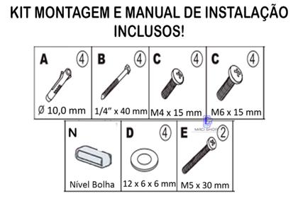 Imagem de Suporte Para Tv Inclinável 32 a 55 Pol Lcd Led Qled Oled Universal Samsung LG Tcl Philips 32 40 42 43 47 50 52 55 polegadas Parede