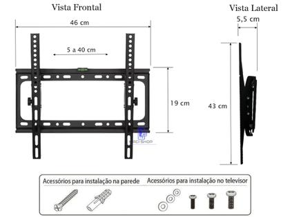 Imagem de Suporte Para Tv Inclinável 32 A 63 Polegadas Samsung LG Universal Lcd Led Qled Oled Inclinação