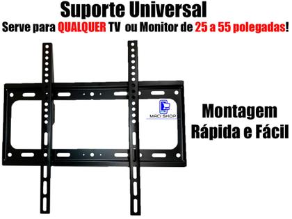 Imagem de Suporte Para Tv Lcd Led Oled Qled 25 A 55 Pol Fixo Samsung LG TCL Philips Universal 25 32 40 42 43 47 50 52 55 polegadas