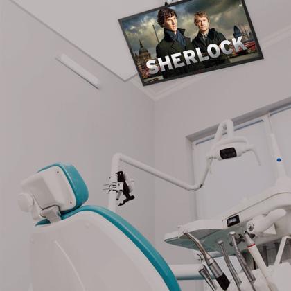 Imagem de Suporte para tv para teto 10 a 40 polegadas com inclinação - fixo parede - suporte para tv para consultorios medicos odo