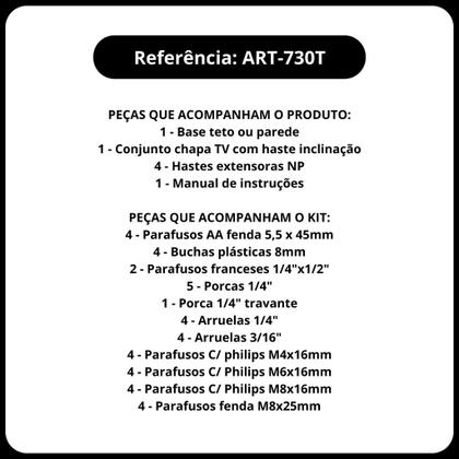 Imagem de Suporte para tv para teto 10 a 40 polegadas com inclinação - fixo parede - suporte para tv para consultorios medicos odo