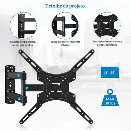 Imagem de Suporte Para Tv Tri-articulado Lcd Led 16 32 40 42 47