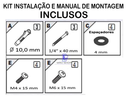Imagem de Suporte Para Tv Tri Articulado Lcd Led Plasma 14 a 55 Pol Samsung LG Philco Tcl 32 40 42 43 47 50 52 55 Polegadas