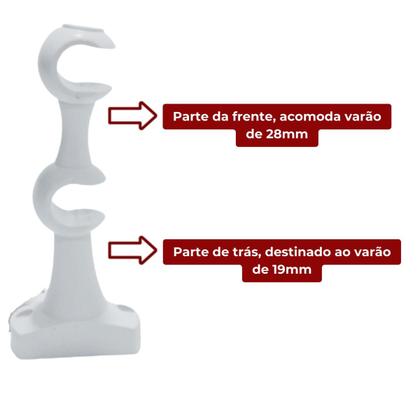 Suporte para varão duplo 28mm polywood - Vitoria Cortinas Decoraçoes Imagem de Suporte para varão duplo 28mm polywood