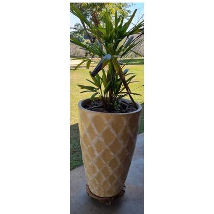 Imagem de Suporte para vaso 20cm quadrado em madeira tratada roda cirstal Gold Plant