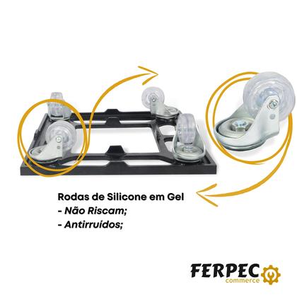 Imagem de Suporte Para Vaso 25cm Quadrado Com Rodízio Até 135kg