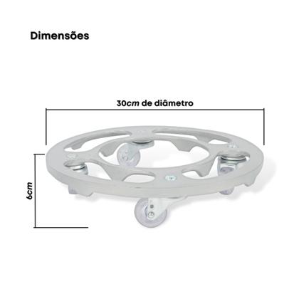 Imagem de Suporte Para Vaso 30cm em Alumínio Com Rodízio Silicone Em Gel Até 135kg
