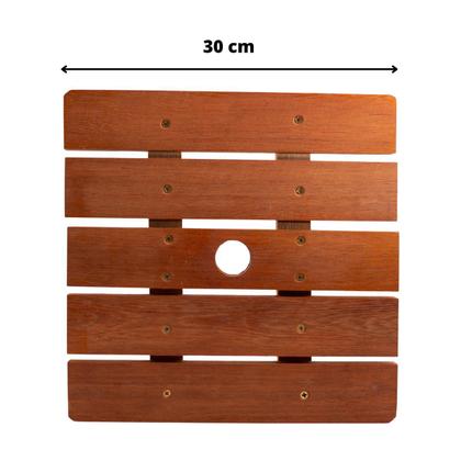 Imagem de Suporte para Vaso de Plantas Quadrado em Madeira Rodinhas Cristal 30 cm