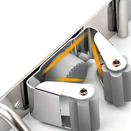 Imagem de Suporte Para Vassoura De Parede Inox Com 4 Ganchos e 5 Ranhuras Organizador