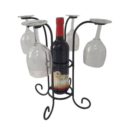 Imagem de Suporte para vinho e taças - suporte em ferro
