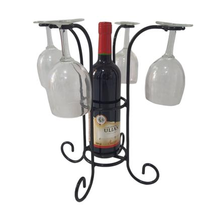 Imagem de Suporte para vinho e taças - suporte em ferro