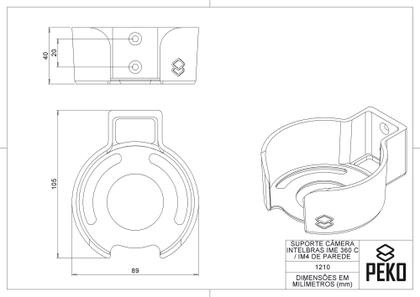 Imagem de Suporte Parede Compativel Câmera Intelbras Wifi Im4/ime 360