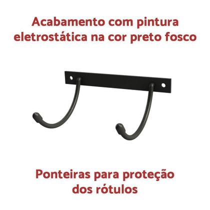 Imagem de Suporte Parede Garrafa Vinho Garrafeiros 1G-Gancho -Kit 5