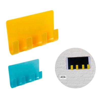 Imagem de Suporte Parede Multiuso c/ Ganchos Pendurar Carregar Celular