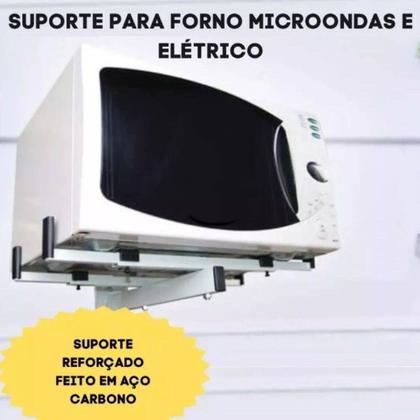 Imagem de Suporte Parede Para Micro-ondas e Forno Elétrico Ajustável Universal Em Aço Carbono Super Reforçado - Envio 24hs