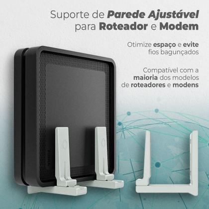 Imagem de Suporte Parede Vertical Compatível Roteador Modem Ajustável