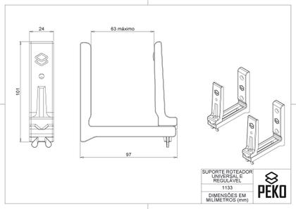 Imagem de Suporte Parede Vertical Compativel Roteador Modem Ajustavel